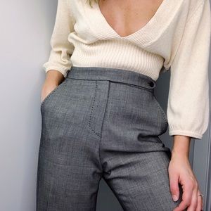 MAXMARA | High Waisted Wool Grey Trousers 2